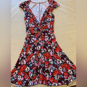 Free People Floral Dress - Red and Black